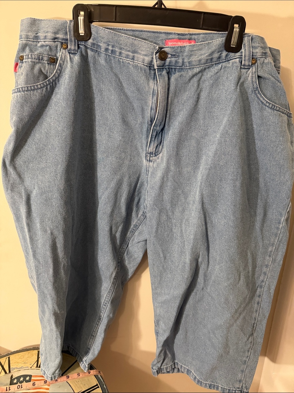 Woman Within Light Blue Relaxed Fit Capris Jeans Size 24W